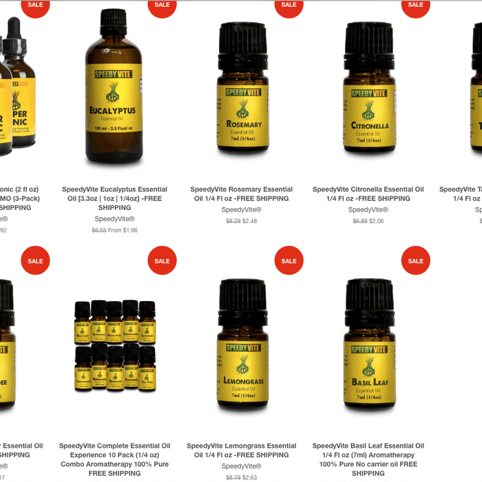 { 70% OFF !! } Selected SpeedyVite Essential Oils - New Years Special. Shipping is always free.
