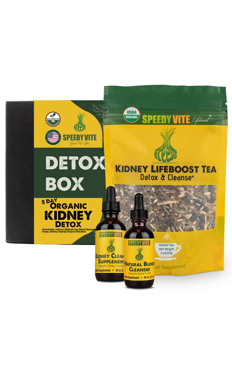 5-Day Organic Kidney Detox Kit by SpeedyVite - tea drops and blood cleanser