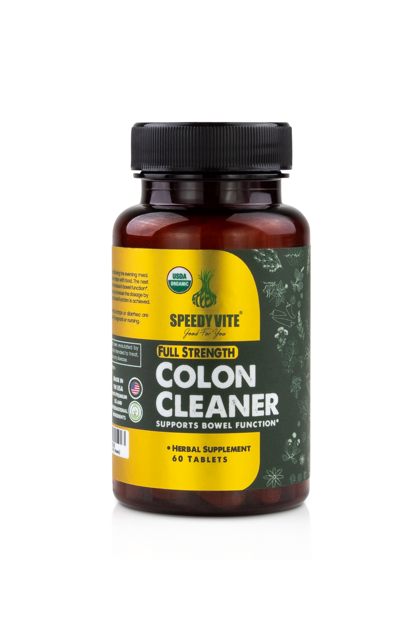 Colon Cleaner — Organic Full Strength (60 Tablets) | USDA Organic Colon Cleanse to Support Regularity* | SpeedyVite® - FREE SHIPPING