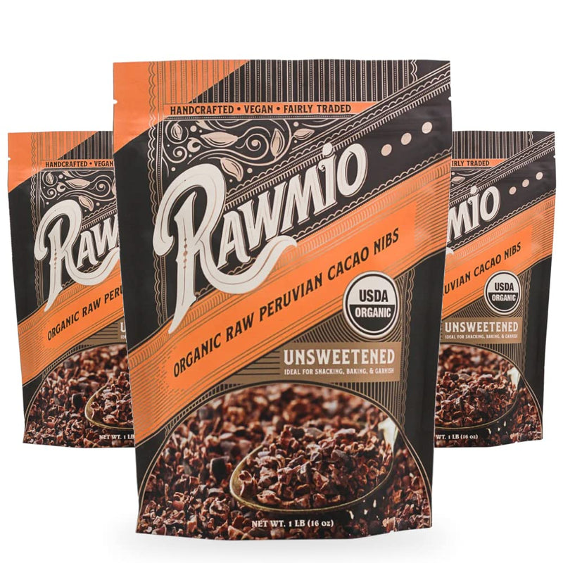 Raw Cacao Nibs 16 oz | USDA Organic Single-Origin Peru | RawMio