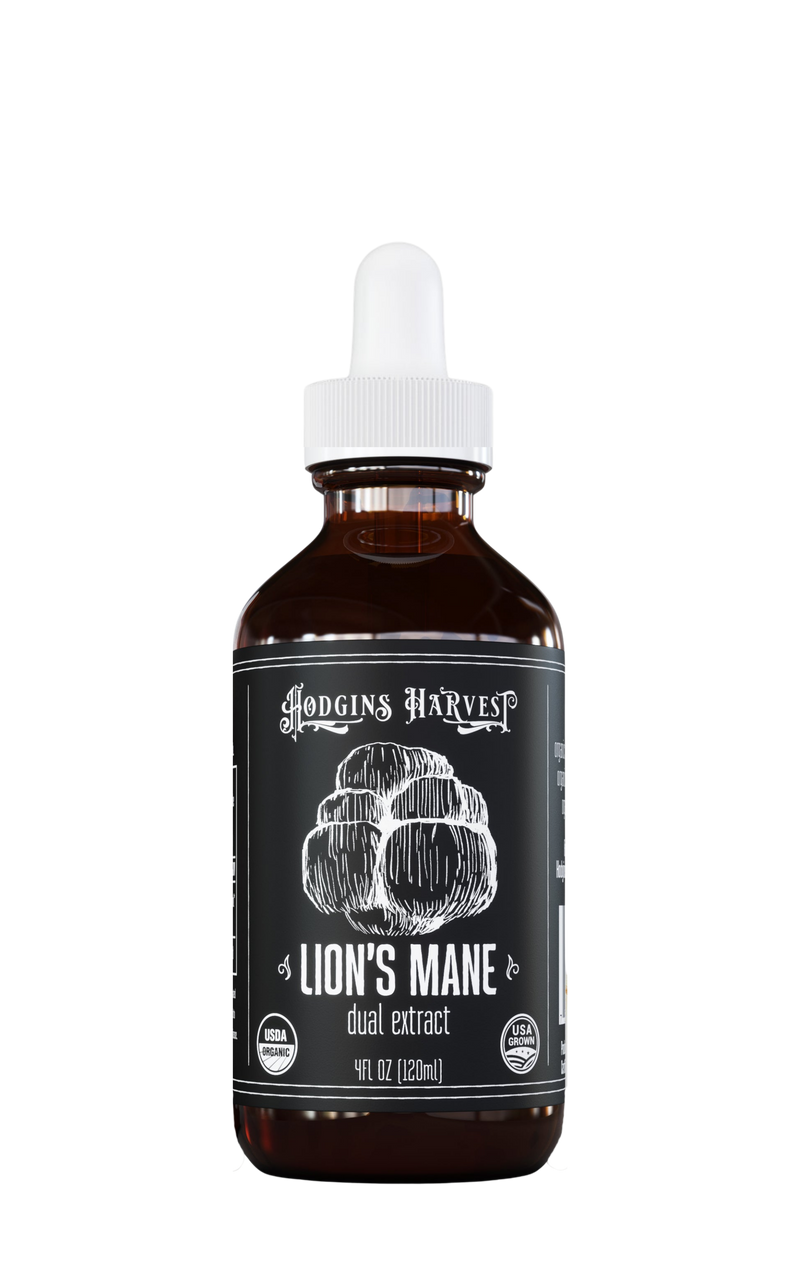 Lion's Mane Dual Extract Tincture 2 / 4 fl oz | 100% Fruiting Bodies | Hodgins Harvest