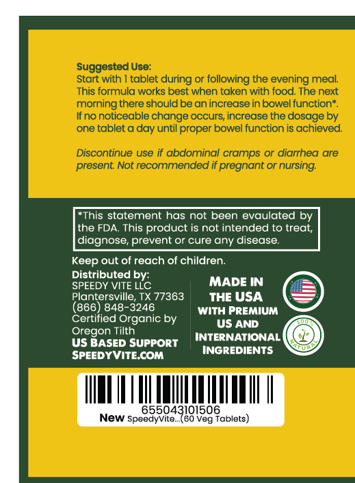 Colon Cleaner label — Suggested Use panel