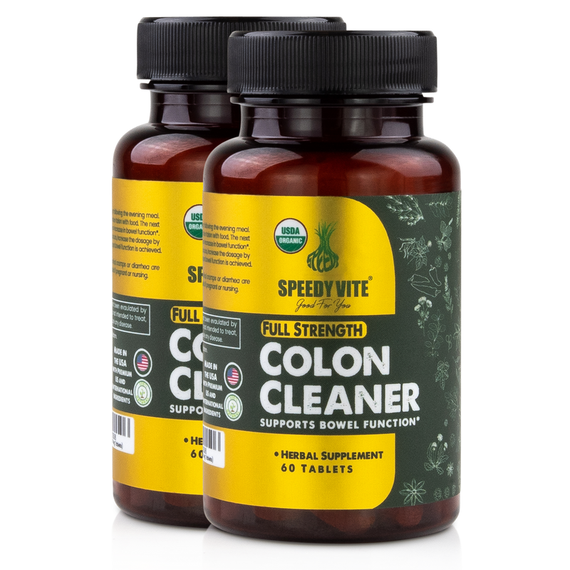Colon Cleaner — Organic Full Strength (60 Tablets) | USDA Organic Colon Cleanse to Support Regularity* | SpeedyVite® - FREE SHIPPING