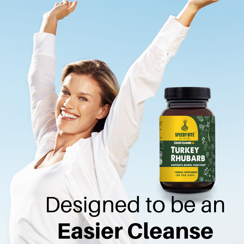 Colon Cleaner (Max Strength) Turkey Rhubarb — 120 Veg Caps | Supports Bowel Function* | SpeedyVite® - FREE EXPEDITED