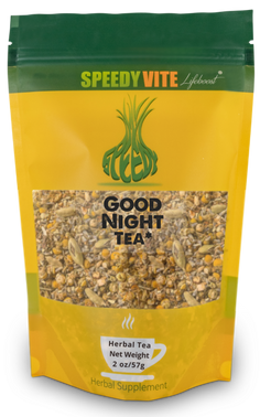SpeedyVite Good Night Tea 2oz loose leaf - organic herbal sleep and relaxation blend with chamomile lavender gotu kola