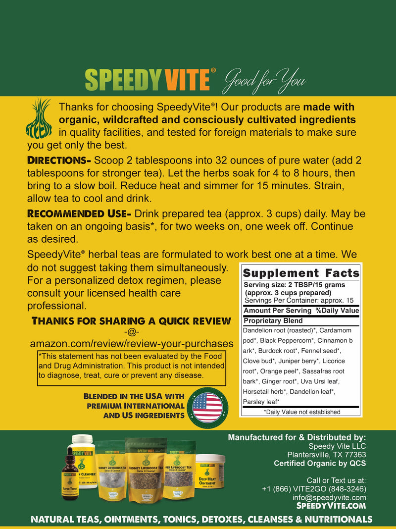 Liver LifeBoost® Tea | USDA Organic Herbal Liver Support* (4 oz / 8 oz / 28 Bags) | SpeedyVite® - FREE SHIPPING