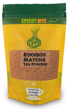 SpeedyVite Rooibos Matcha Tea Powder 6oz - organic South African rooibos ground into fine powder caffeine-free antioxidant rich