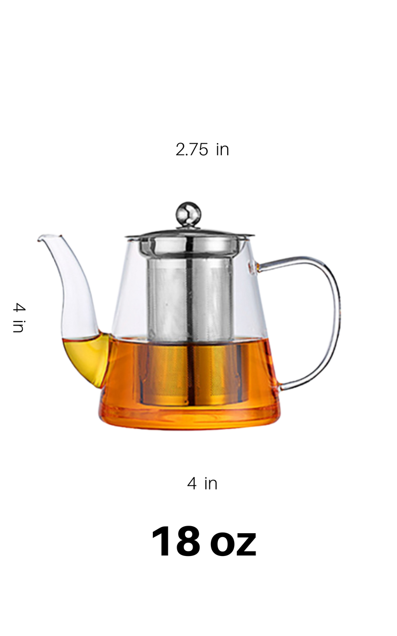 Glass Teapot 32 oz | Heat-Resistant, Fine Filter – SpeedyVite - FREE EXPEDITED