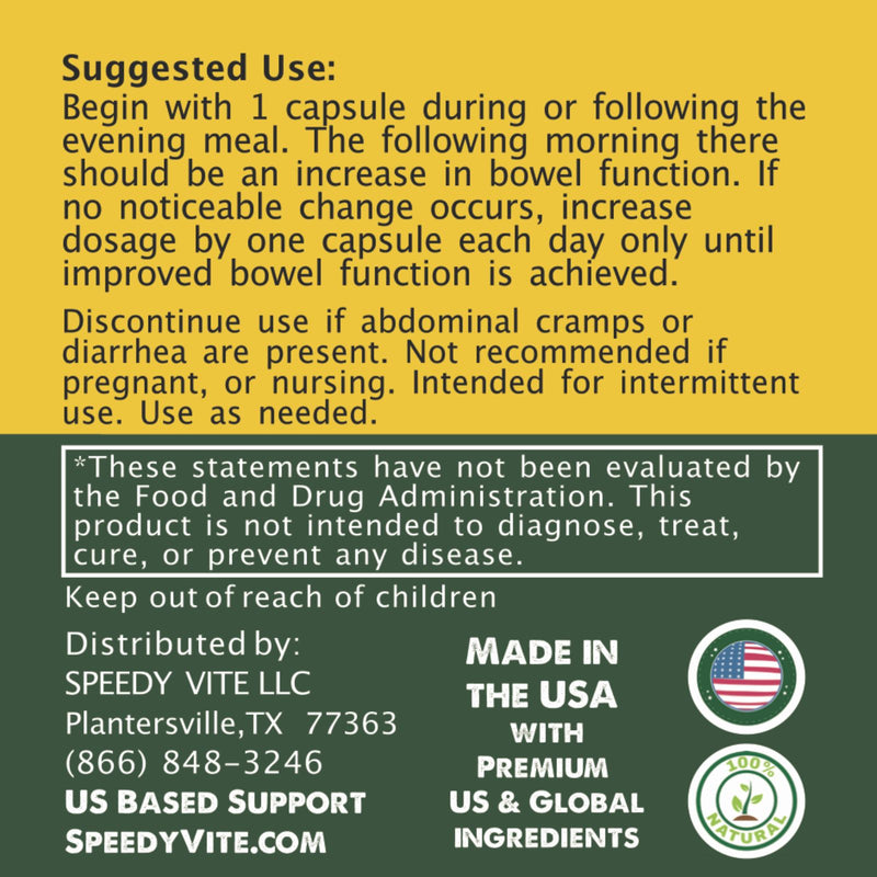 Colon Cleaner (Max Strength) Turkey Rhubarb — 120 Veg Caps | Supports Bowel Function* | SpeedyVite® - FREE EXPEDITED