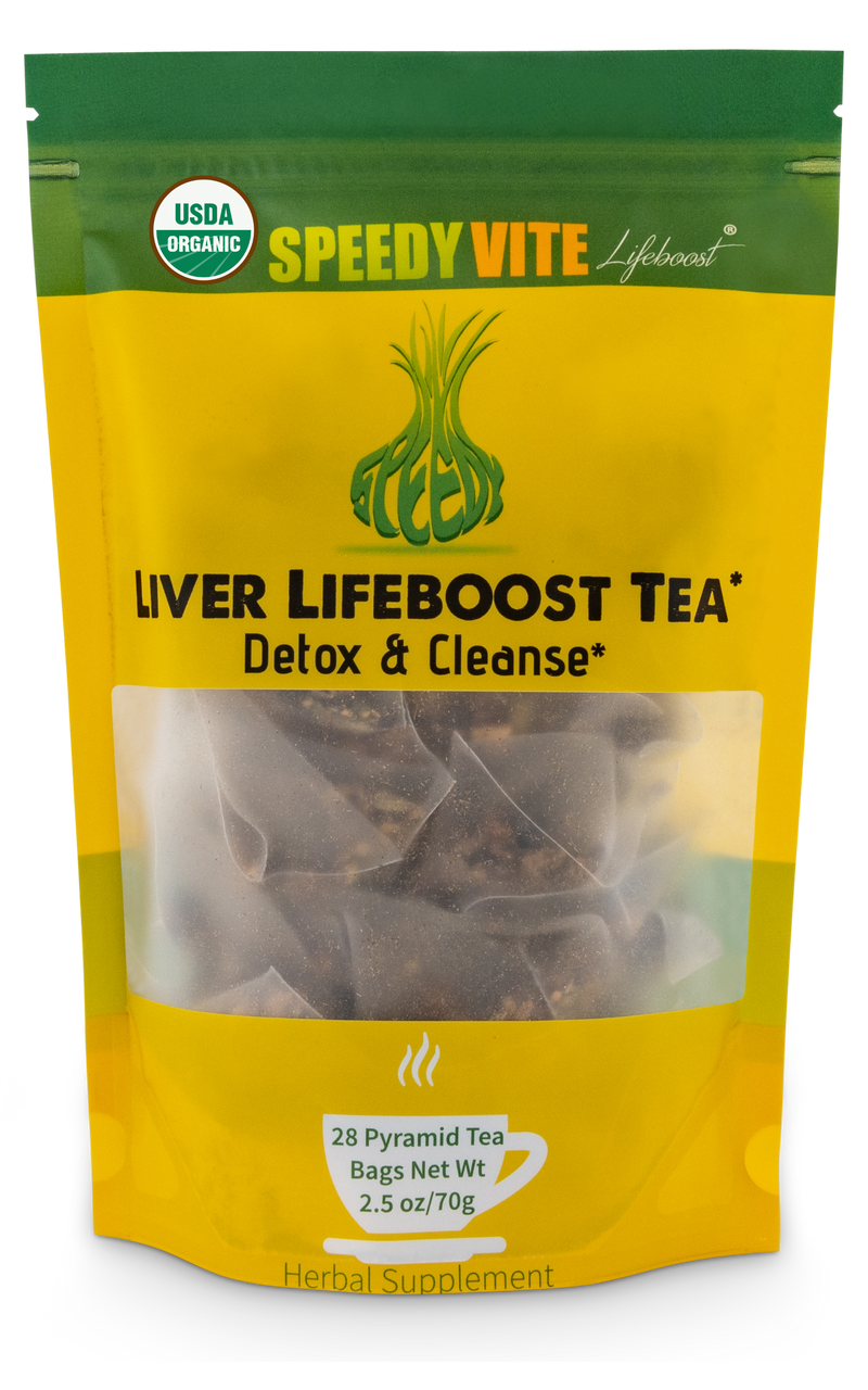 Liver LifeBoost® Tea | USDA Organic Herbal Liver Support* (4 oz / 8 oz / 28 Bags) | SpeedyVite® - FREE SHIPPING