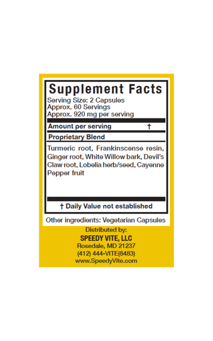 SpeedyVite® Turmeric Joint Aid Formula (120 Veg. Caps) Supports Healthy Joints* Organic & Wildcrafted Made in USA [BB: EXPIRATION 6/2024]
