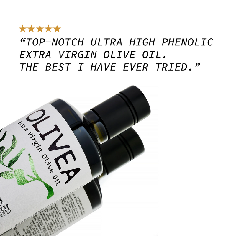 Ultra High Phenolic Extra Virgin Olive Oil 500 mL | USDA Organic 1,000+ mg/kg Polyphenols | Olivea