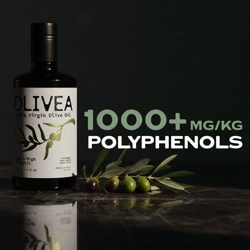 Ultra High Phenolic Extra Virgin Olive Oil 500 mL | USDA Organic 1,000+ mg/kg Polyphenols | Olivea