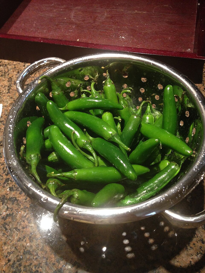 Serrano pepper fruits (Capsicum annuum)