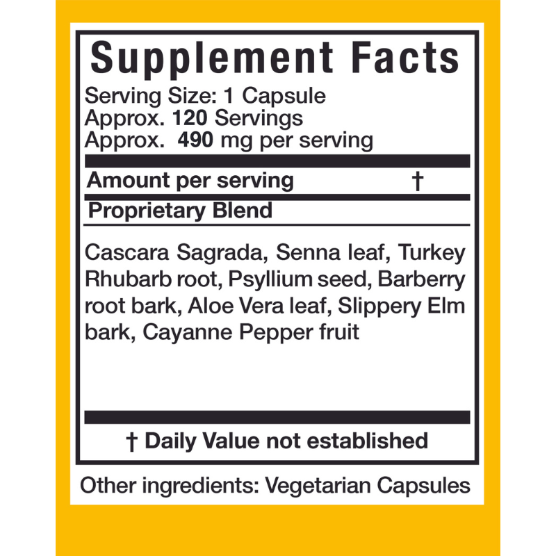 Colon Cleaner (Wild Full Strength) Turkey Rhubarb — 120 Veg Caps | Supports Bowel Function* | SpeedyVite® - FREE EXPEDITED