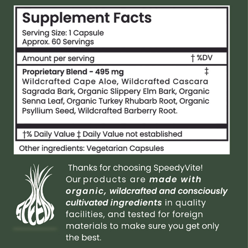 Colon Cleaner Gentle — Happy Colon (60 Veg Caps) | Supports Regularity & Natural Elimination* | SpeedyVite® - FREE SHIPPING