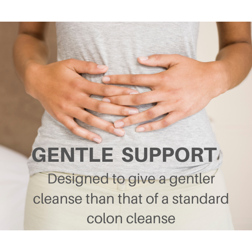 Gentle support — person holding abdomen comfortably