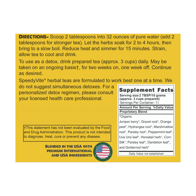 Kidney LifeBoost® Tea | USDA Organic Kidney & Bladder Support* | SpeedyVite® - FREE SHIPPING