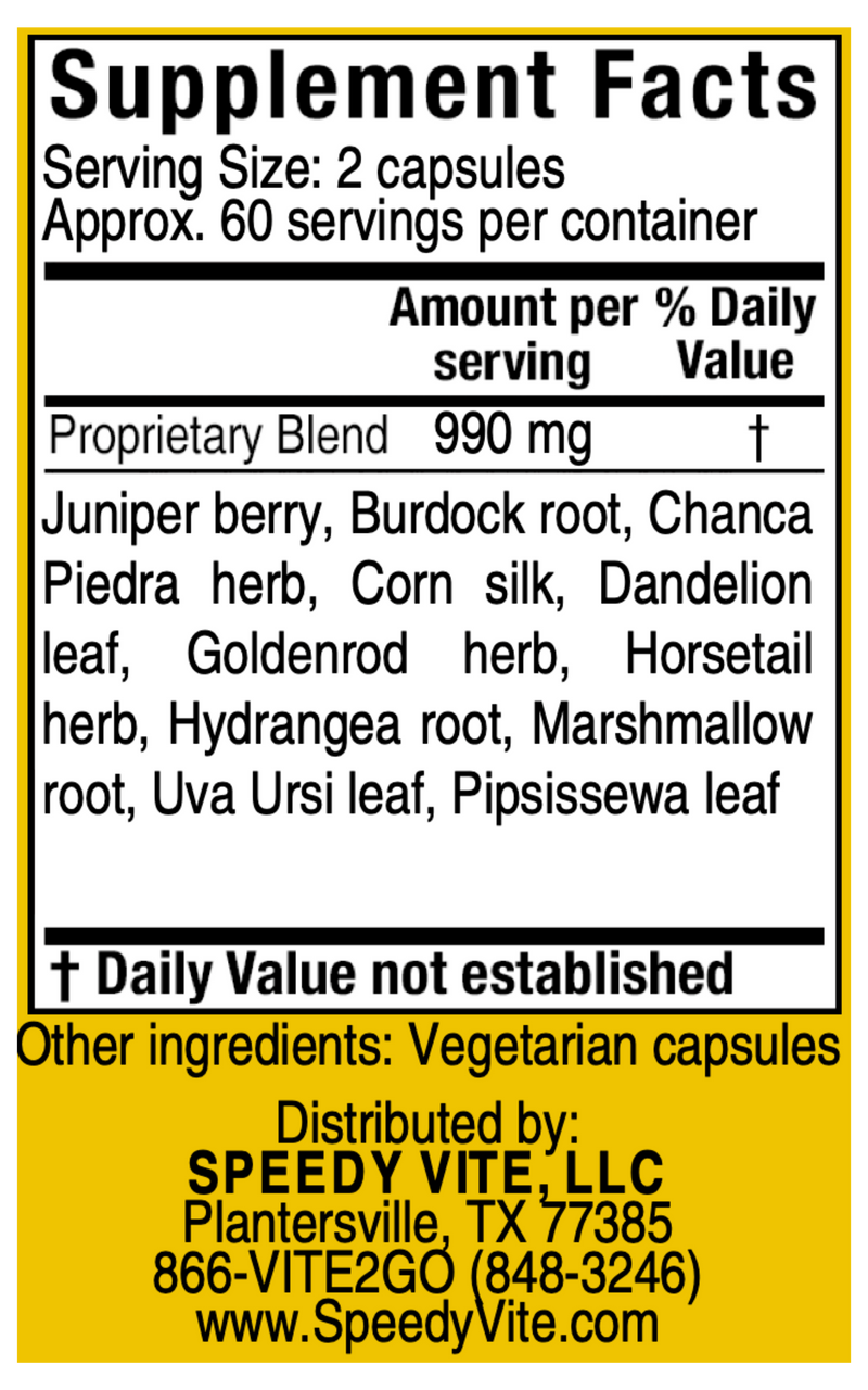 Kidney Cleanse Supplement (120 Veg caps) SpeedyVite® Organic & Wildcrafted Made in USA FREE EXPEDITED