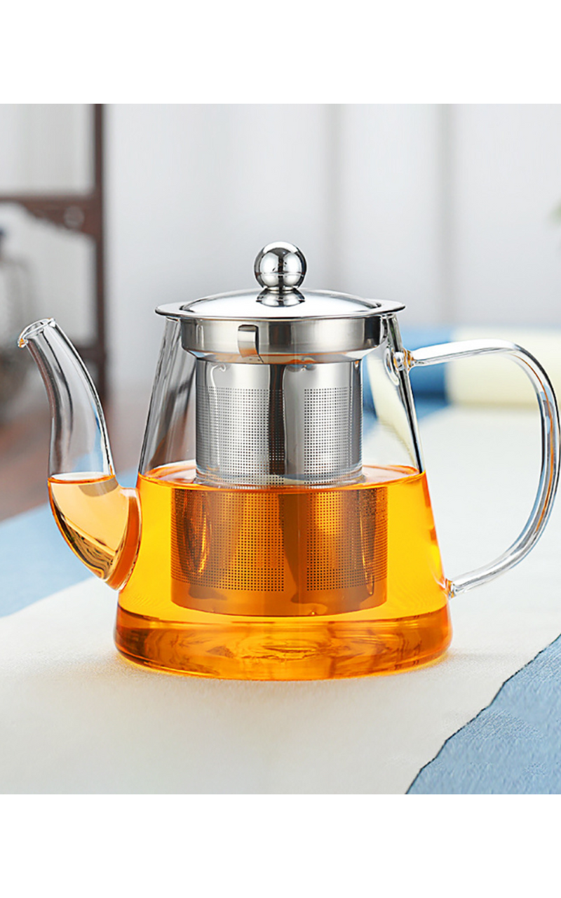 Glass Teapot 32 oz | Heat-Resistant, Fine Filter – SpeedyVite - FREE EXPEDITED