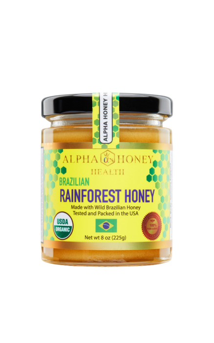 100% Certified USDA Organic Rainforest Honey, 8oz FREE EXPEDITED