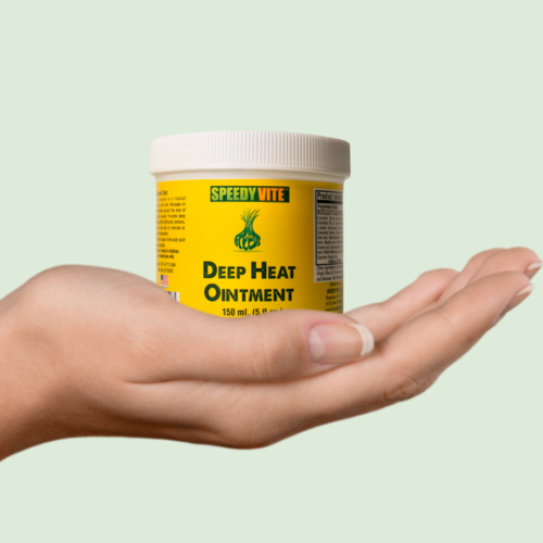 Applying SpeedyVite Deep Heat muscle ointment