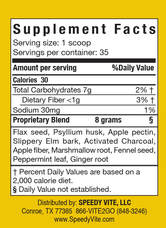 Colon Detox Powder (10 oz) | Fiber + Charcoal Detox to Support Toxin Removal* | SpeedyVite® - FREE EXPEDITED